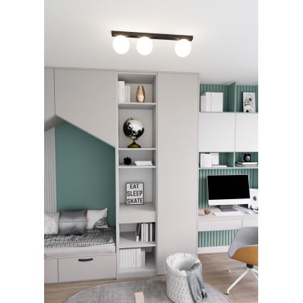 Lubinis šviestuvas FIT 3xE14/10W/230V juoda/balta