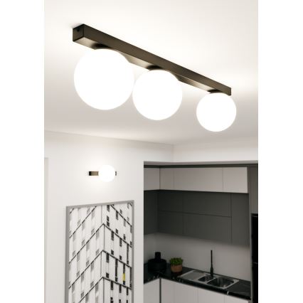 Lubinis šviestuvas FIT 3xE14/10W/230V juoda/balta