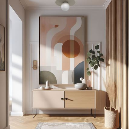 Lubinis šviestuvas FLAT 1xE27/15W/230V, skersmuo 35 cm, smėlio spalvos