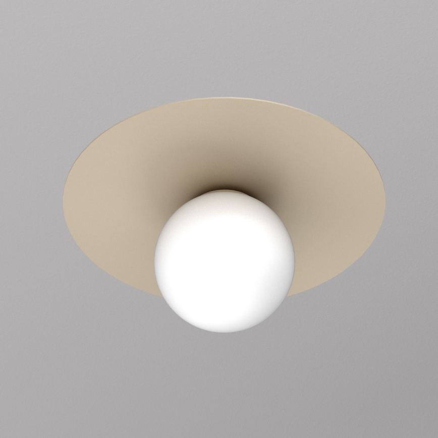 Lubinis šviestuvas FLAT 1xE27/15W/230V, skersmuo 35 cm, smėlio spalvos