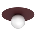Lubinis šviestuvas FLAT 1xE27/15W/230V Ø 35 cm, bordo spalvos
