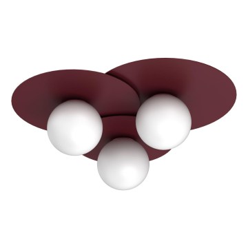 Lubinis šviestuvas FLAT 3xE27/15W/230V 55x60 cm bordo