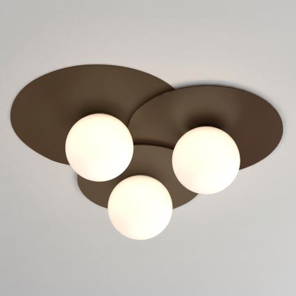 Lubinis šviestuvas FLAT 3xE27/15W/230V 55x60 cm, rudos spalvos