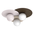 Lubinis šviestuvas FLAT 3xE27/15W/230V 55x60 cm smėlinė/kreminė/bordo