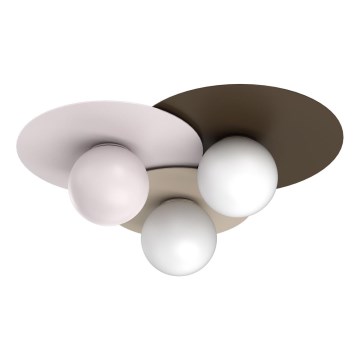 Lubinis šviestuvas FLAT 3xE27/15W/230V 55x60 cm smėlinė/kreminė/bordo