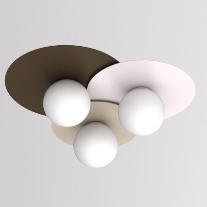 Lubinis šviestuvas FLAT 3xE27/15W/230V 55x60 cm smėlinė/kreminė/bordo