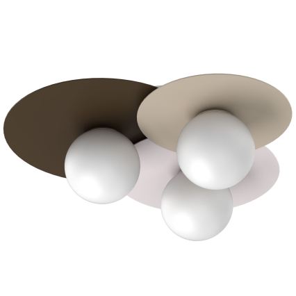 Lubinis šviestuvas FLAT 3xE27/15W/230V 55x60 cm smėlinė/kreminė/bordo