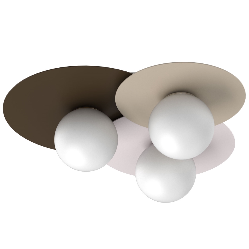 Lubinis šviestuvas FLAT 3xE27/15W/230V 55x60 cm smėlinė/kreminė/bordo