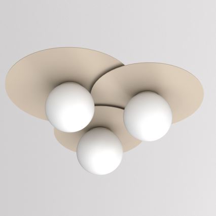 Lubinis šviestuvas FLAT 3xE27/15W/230V 55x60 cm smėlio spalvos
