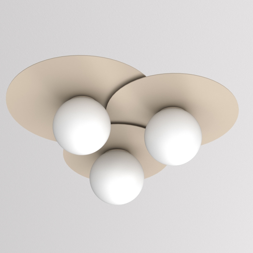 Lubinis šviestuvas FLAT 3xE27/15W/230V 55x60 cm smėlio spalvos