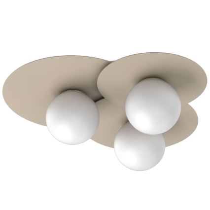 Lubinis šviestuvas FLAT 3xE27/15W/230V 55x60 cm smėlio spalvos