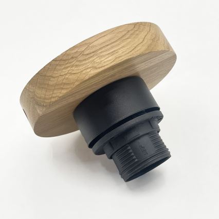 Lubinis šviestuvas FLO WOOD 1xE27/15W/230V ąžuolas/skaidrus, skersmuo 22 cm