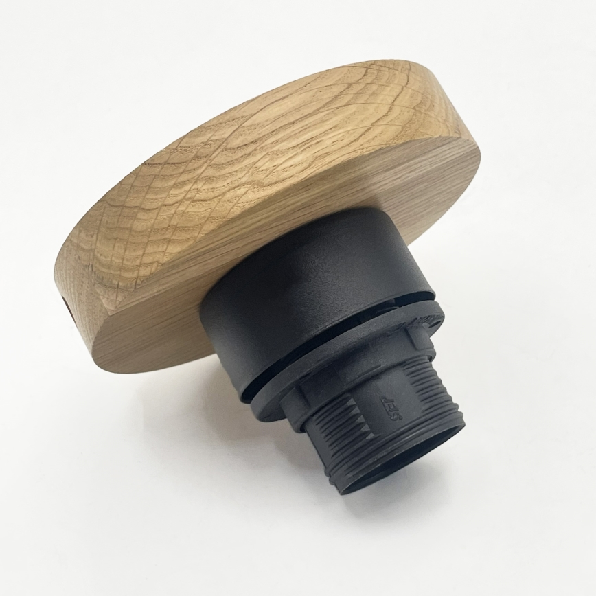 Lubinis šviestuvas FLO WOOD 1xE27/15W/230V ąžuolas/skaidrus, skersmuo 22 cm