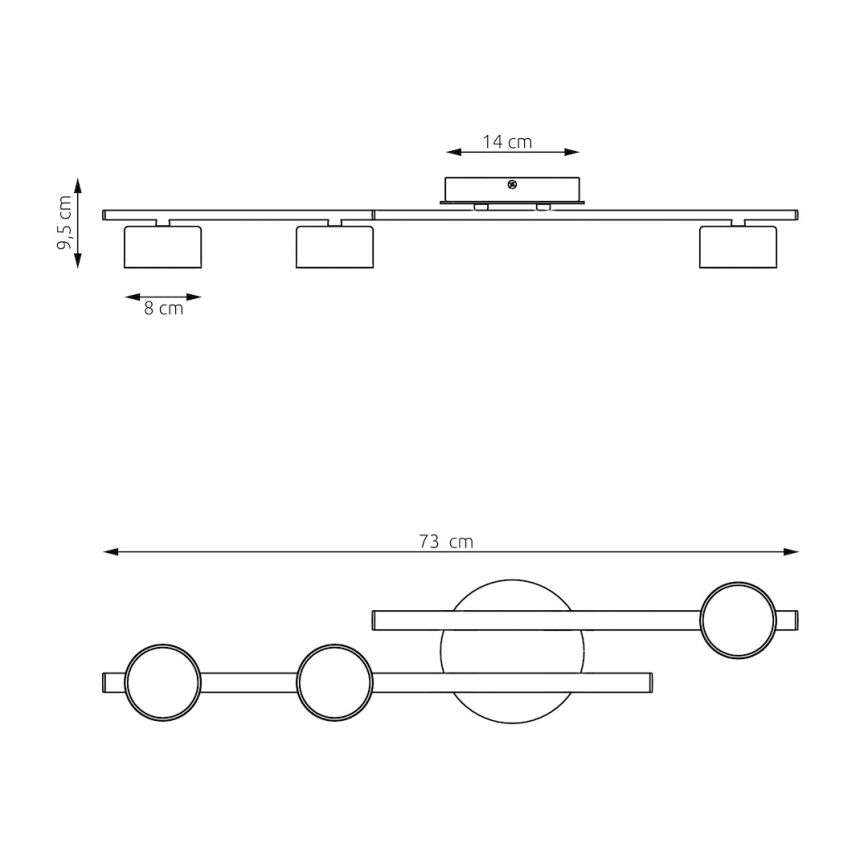 Lubinis šviestuvas FRAGMENT 3xGX53/12W/230V smėlio spalvos