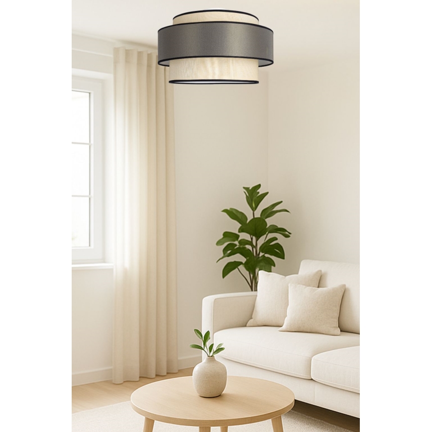 Lubinis šviestuvas GRACE 1xE27/60W/230V diametras 40 cm kreminė/pilka