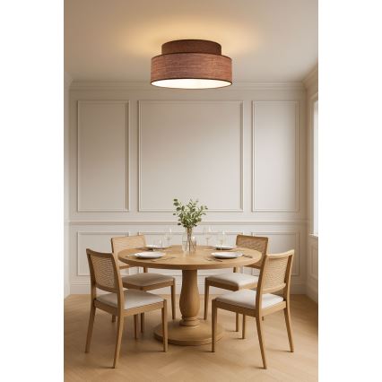 Lubinis šviestuvas GRACE 1xE27/60W/230V diametras 40 cm ruda/smėlio spalva