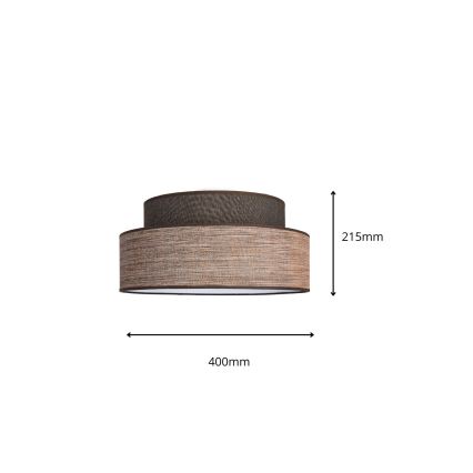 Lubinis šviestuvas GRACE 1xE27/60W/230V diametras 40 cm ruda/smėlio spalva