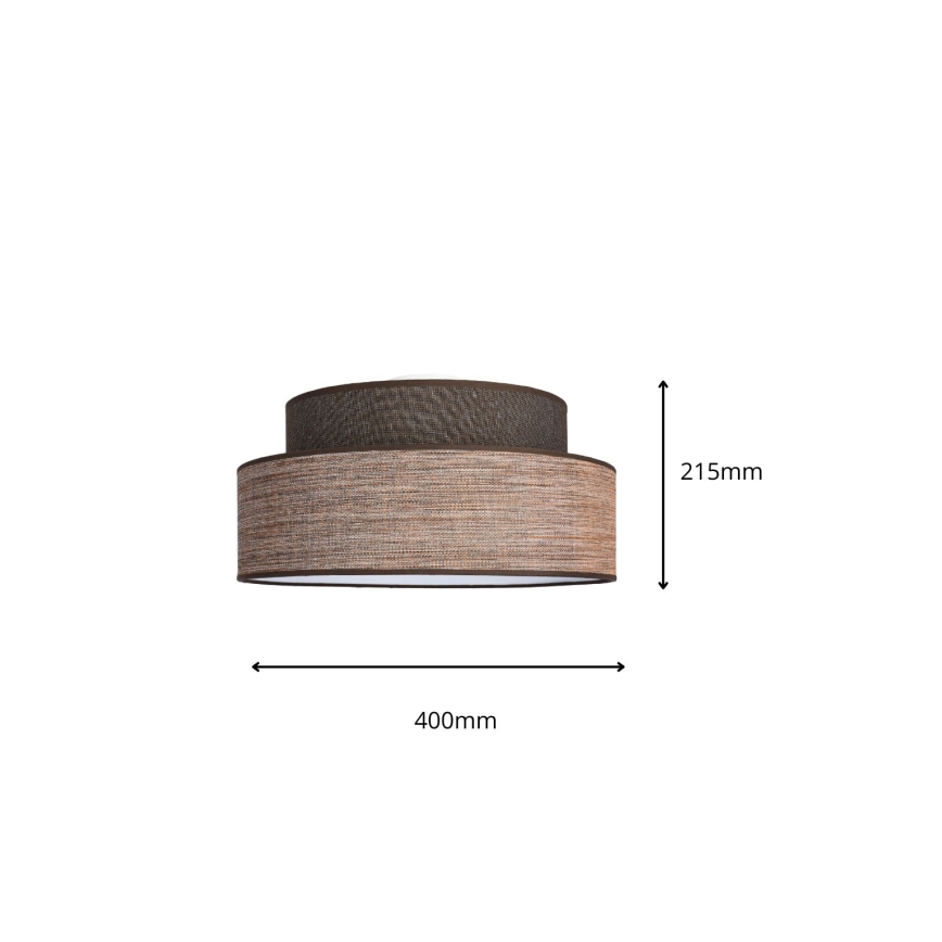 Lubinis šviestuvas GRACE 1xE27/60W/230V diametras 40 cm ruda/smėlio spalva