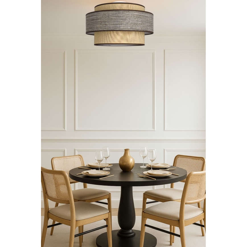 Lubinis šviestuvas GRACE 1xE27/60W/230V diametras 40 cm smėlio spalva/ruda