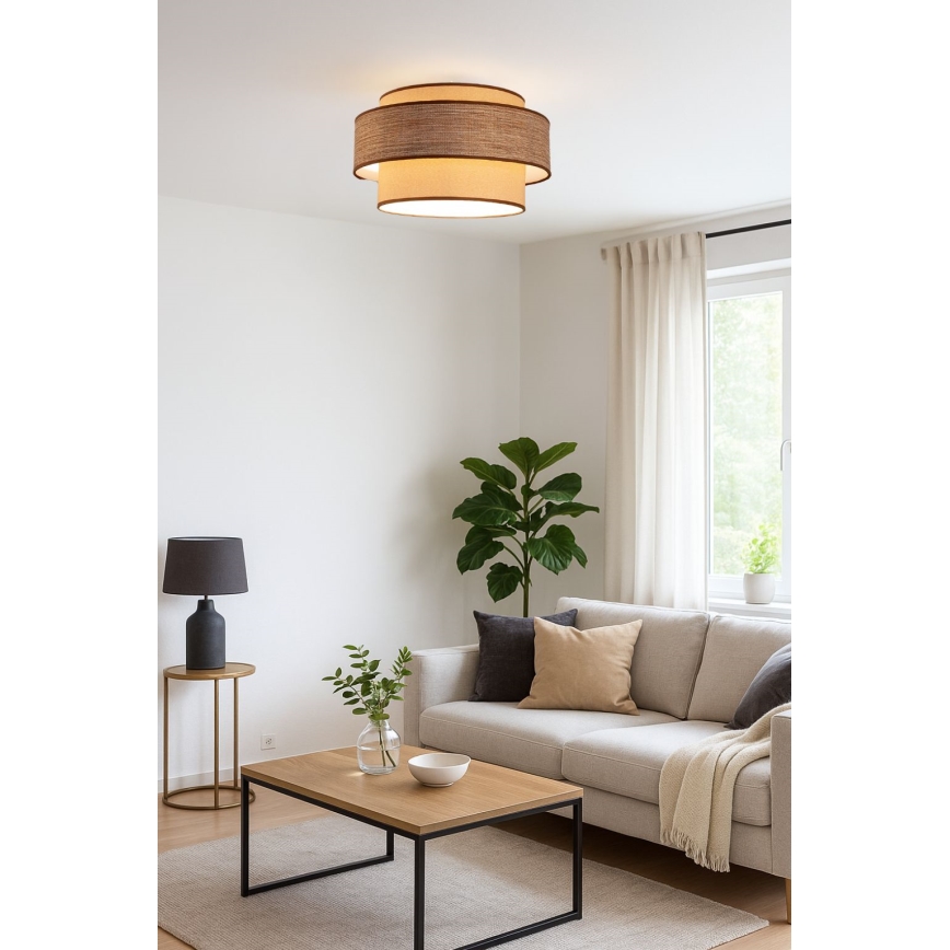 Lubinis šviestuvas GRACE 1xE27/60W/230V smėlio spalva/ruda