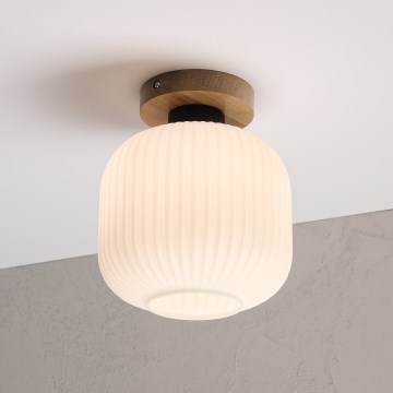 Lubinis šviestuvas HARMA WOOD 1xE27/15W/230V ąžuolas/balta, skersmuo 20 cm