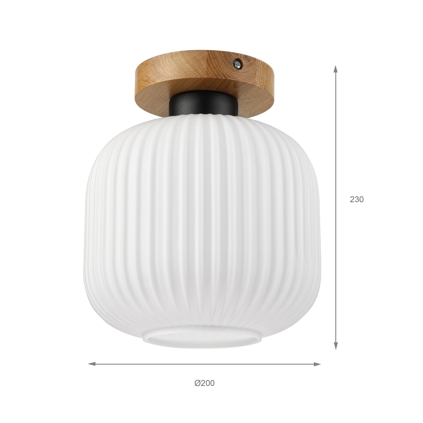 Lubinis šviestuvas HARMA WOOD 1xE27/15W/230V ąžuolas/balta, skersmuo 20 cm