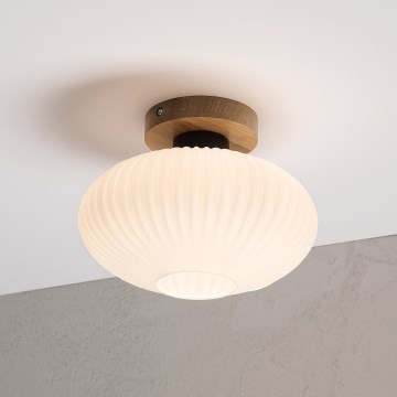 Lubinis šviestuvas HARMA WOOD 1xE27/15W/230V ąžuolas/balta, skersmuo 25 cm