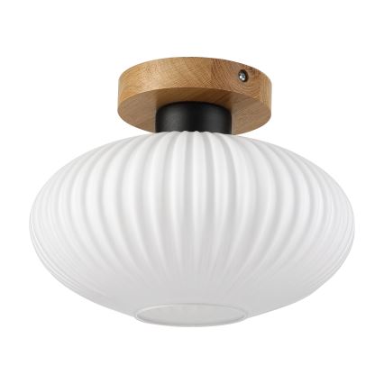 Lubinis šviestuvas HARMA WOOD 1xE27/15W/230V ąžuolas/balta, skersmuo 25 cm