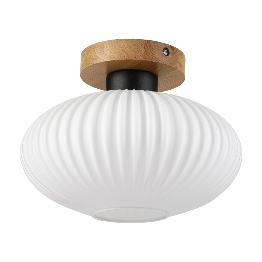 Lubinis šviestuvas HARMA WOOD 1xE27/15W/230V ąžuolas/balta, skersmuo 25 cm