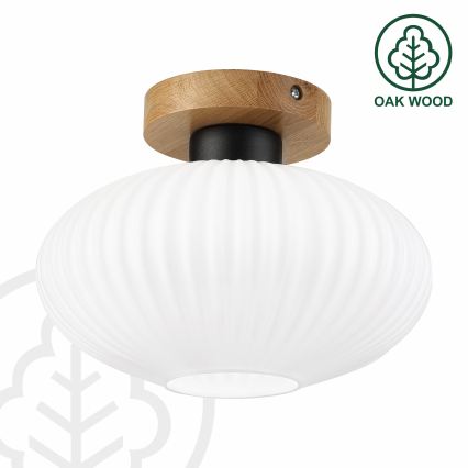 Lubinis šviestuvas HARMA WOOD 1xE27/15W/230V ąžuolas/balta, skersmuo 25 cm