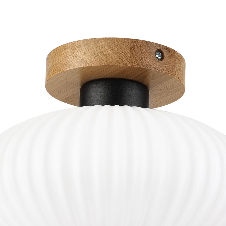 Lubinis šviestuvas HARMA WOOD 1xE27/15W/230V ąžuolas/balta, skersmuo 25 cm