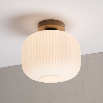 Lubinis šviestuvas HARMA WOOD 1xE27/15W/230V ąžuolas/balta skersmuo 25 cm