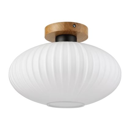 Lubinis šviestuvas HARMA WOOD 1xE27/15W/230V ąžuolas/balta skersmuo 30 cm