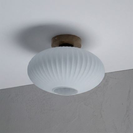 Lubinis šviestuvas HARMA WOOD 1xE27/15W/230V ąžuolas/balta skersmuo 30 cm