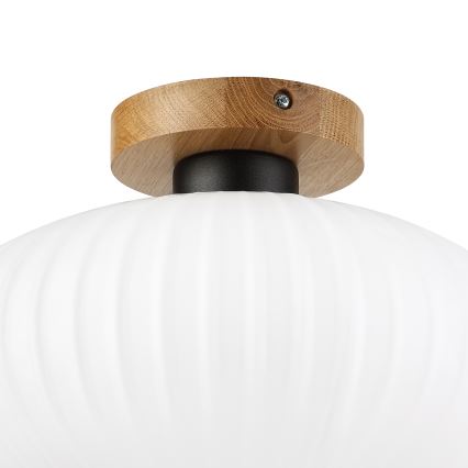 Lubinis šviestuvas HARMA WOOD 1xE27/15W/230V ąžuolas/balta skersmuo 30 cm