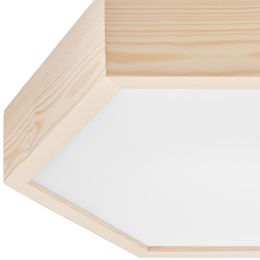 Lubinis šviestuvas HEX NATURAL 2xE27/60W/230V d. 43 cm pušies