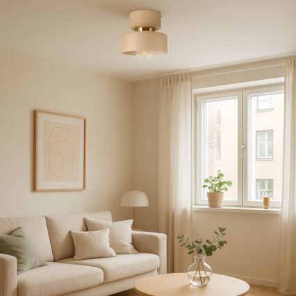 Lubinis šviestuvas IGNIA 1xE27/60W/230V smėlinė/auksinė