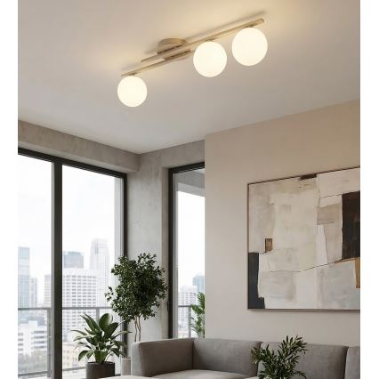 Lubinis šviestuvas KAIRO 3xE14/10W/230V smėlio spalvos