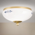Lubinis šviestuvas LANDHAUS 1xE27/60W/230V Ø 21 cm žalvaris/balta/mėlyna