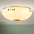 Lubinis šviestuvas LANDHAUS 2xE27/60W/230V skersmuo 28 cm žalvaris/smėlio spalva/žalia