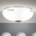 Lubinis šviestuvas LANDHAUS 2xE27/60W/230V Ø 28 cm matinis chromas/balta/mėlyna