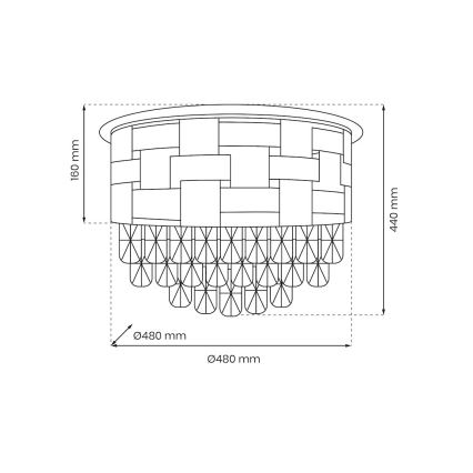 Lubinis šviestuvas LUXURIA 9xE14/40W/230V diametras 48 cm auksas