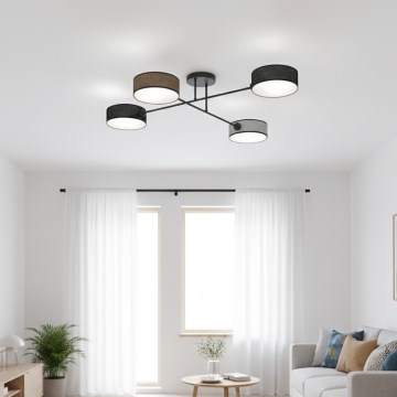 Lubinis šviestuvas MAGA 4xE14/10W/230V juodas/rudas/pilkas