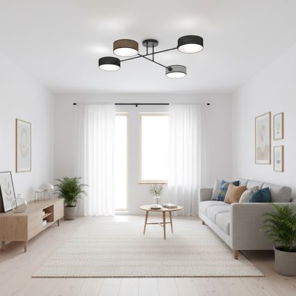 Lubinis šviestuvas MAGA 4xE14/10W/230V juodas/rudas/pilkas