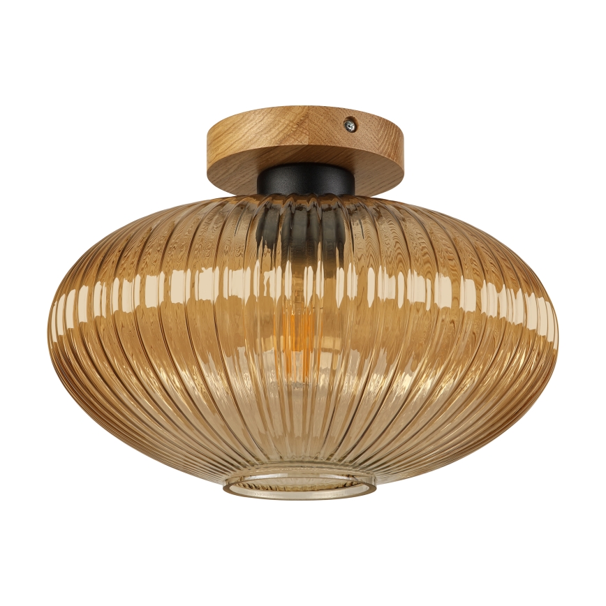 Lubinis šviestuvas MILOU WOOD 1xE27/15W/230V ąžuolas/dūminė smėlio spalva, skersmuo 29 cm