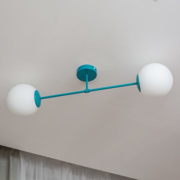 Lubinis šviestuvas MOON 2xE27/15W/230V turkio spalvos