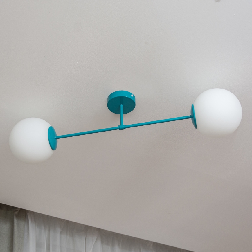 Lubinis šviestuvas MOON 2xE27/15W/230V turkio spalvos