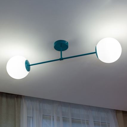 Lubinis šviestuvas MOON 2xE27/15W/230V turkio spalvos