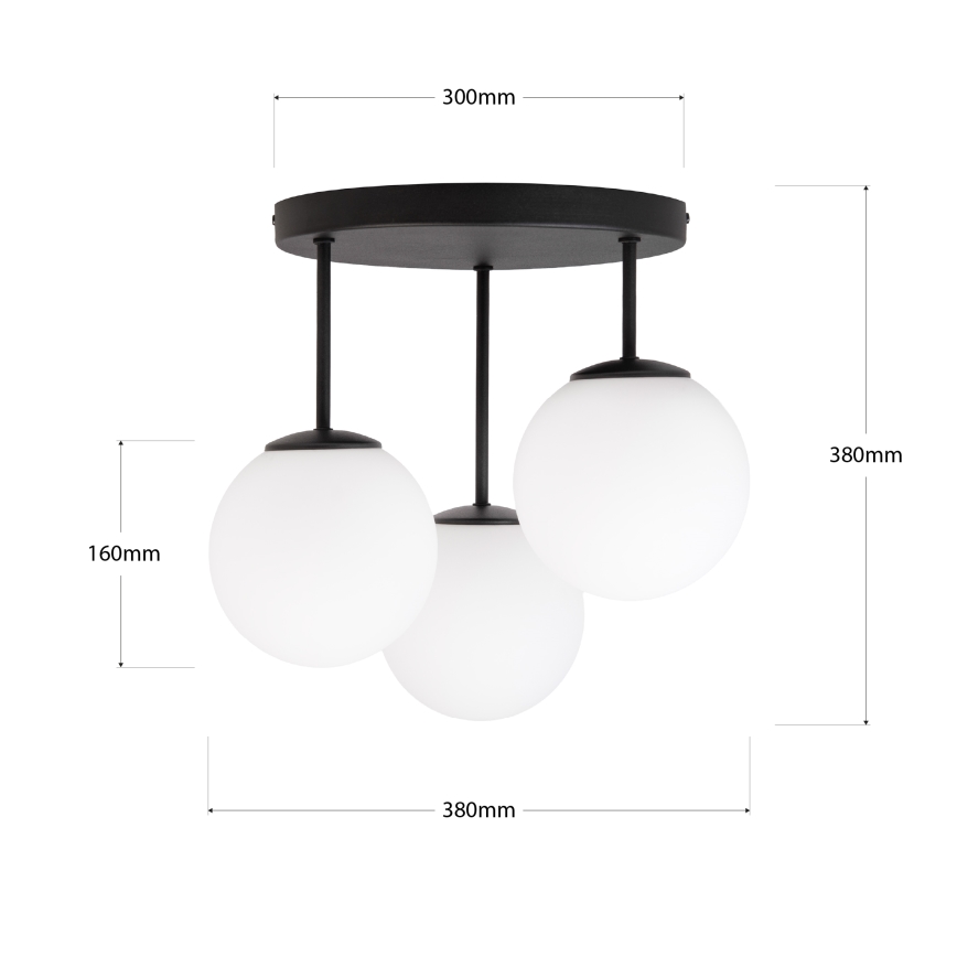 Lubinis šviestuvas MOONLIGHT 3xE27/15W/230V juodas