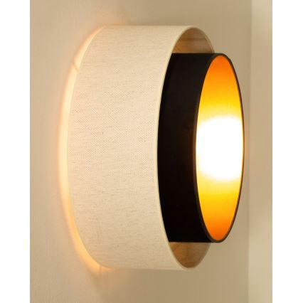 Lubinis šviestuvas NATIA 1xE27/60W/230V, skersmuo 45 cm, balta/juoda